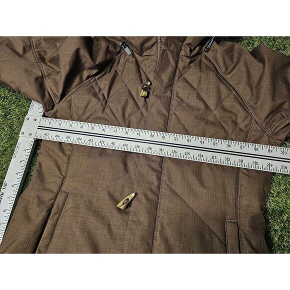 Volcom Thermonite Parka Jacket Womens Snow 06 Sz Medium Brown Long 8000MM/5000GM - Picture 5 of 8
